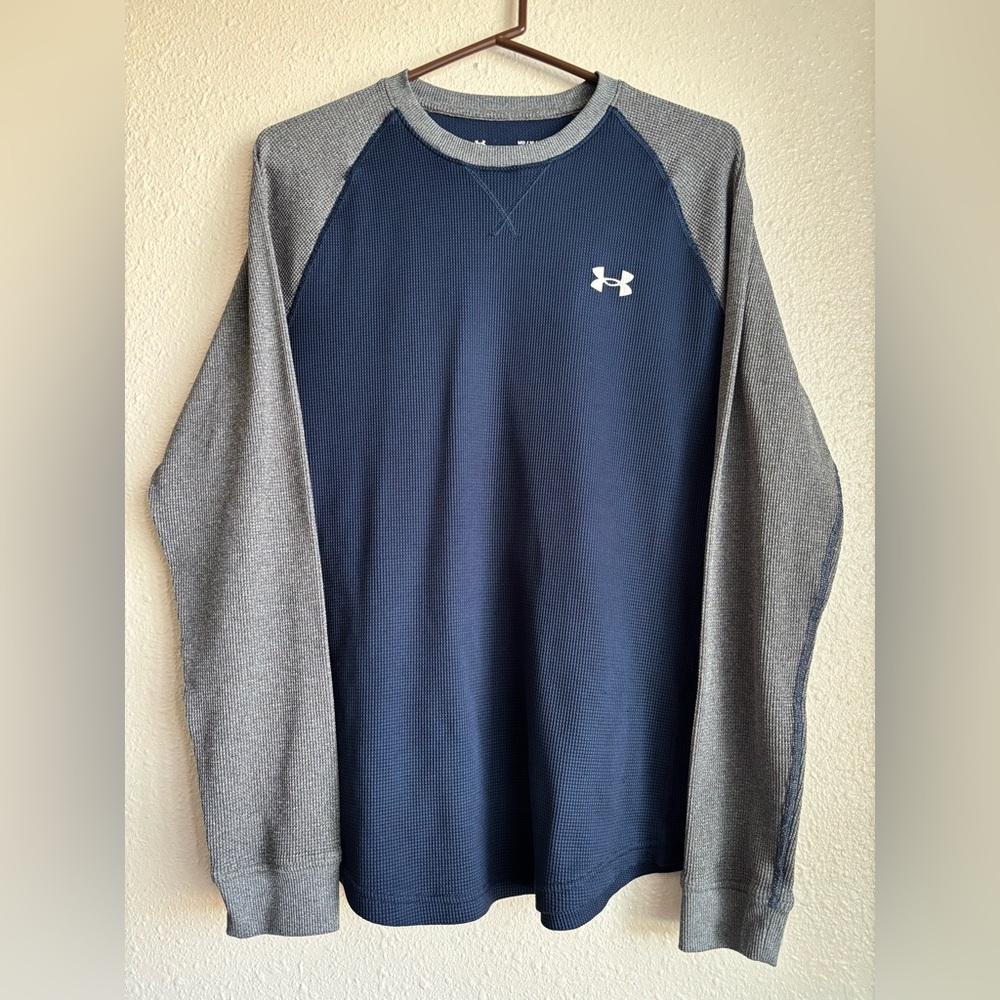 Under Armour Men's Navy and Heather Gray Long Sleeve Thermal